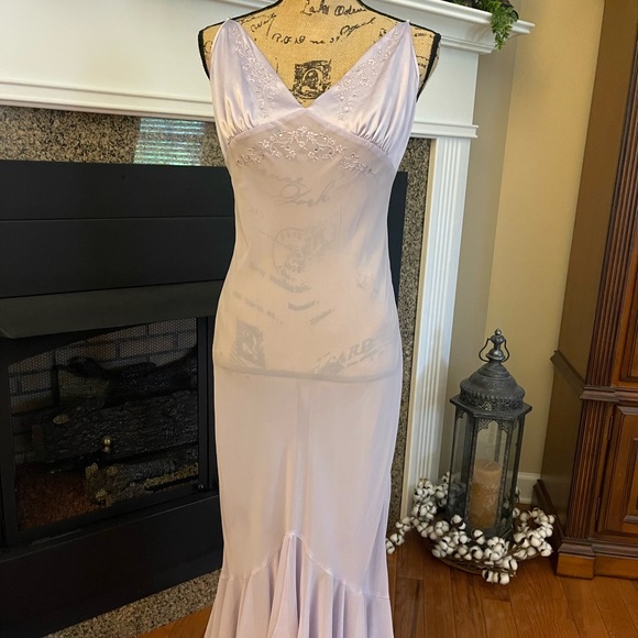 Madison Studio Intimates Lilac Lavender Sexy Ruffle Nightgown Lingerie Large - Picture 2 of 7